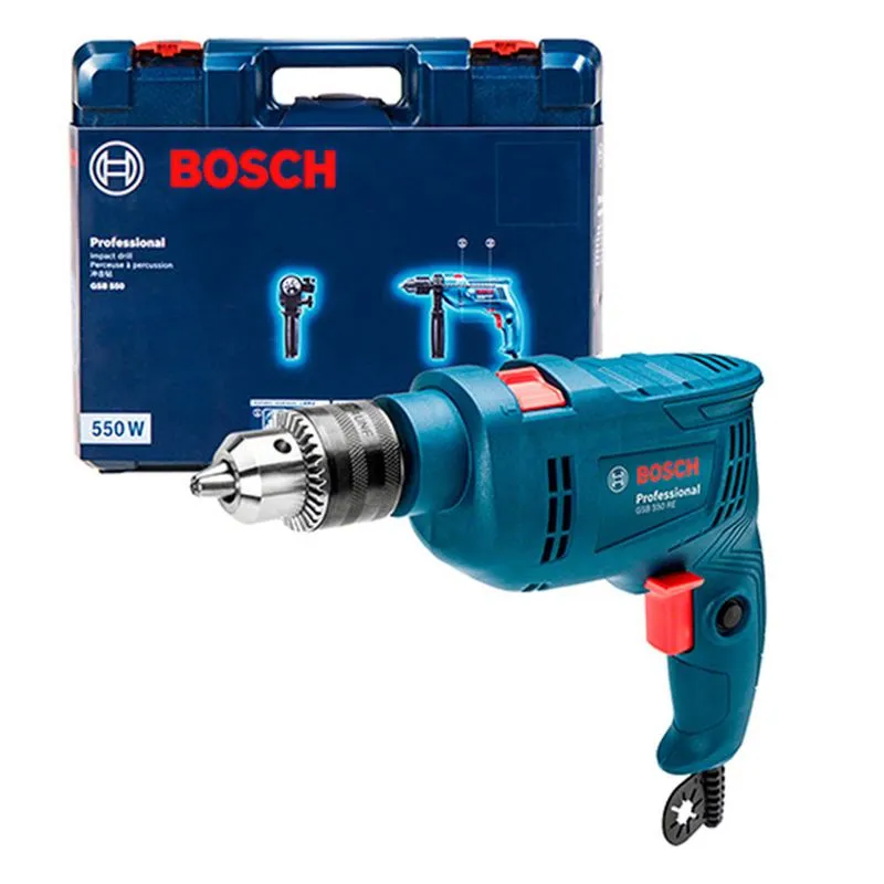 Taladro percutor GSB 550 RE 550W 110V + maletín — Bosch original Colombia