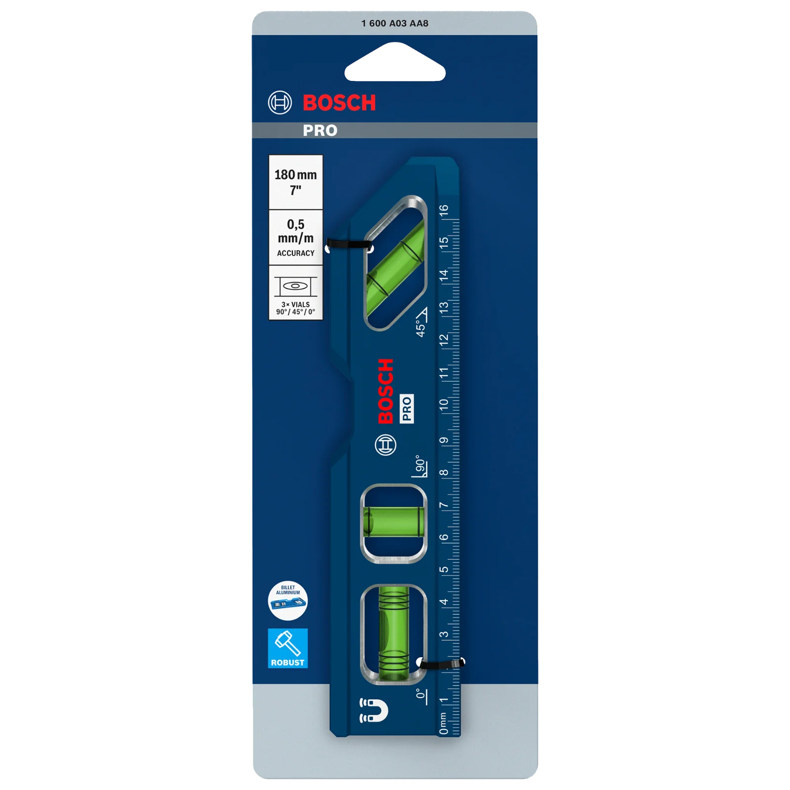 PRO Billet Nivel torpedo 180 mm / 7" — Bosch original Colombia