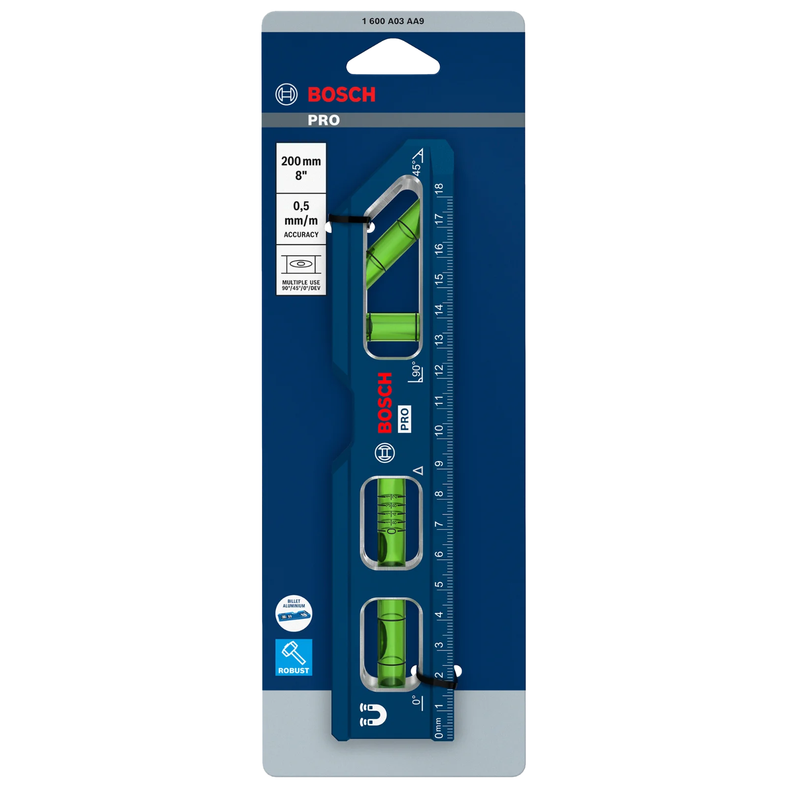 PRO Billet Nivel torpedo 200 mm / 8" — Bosch original Colombia