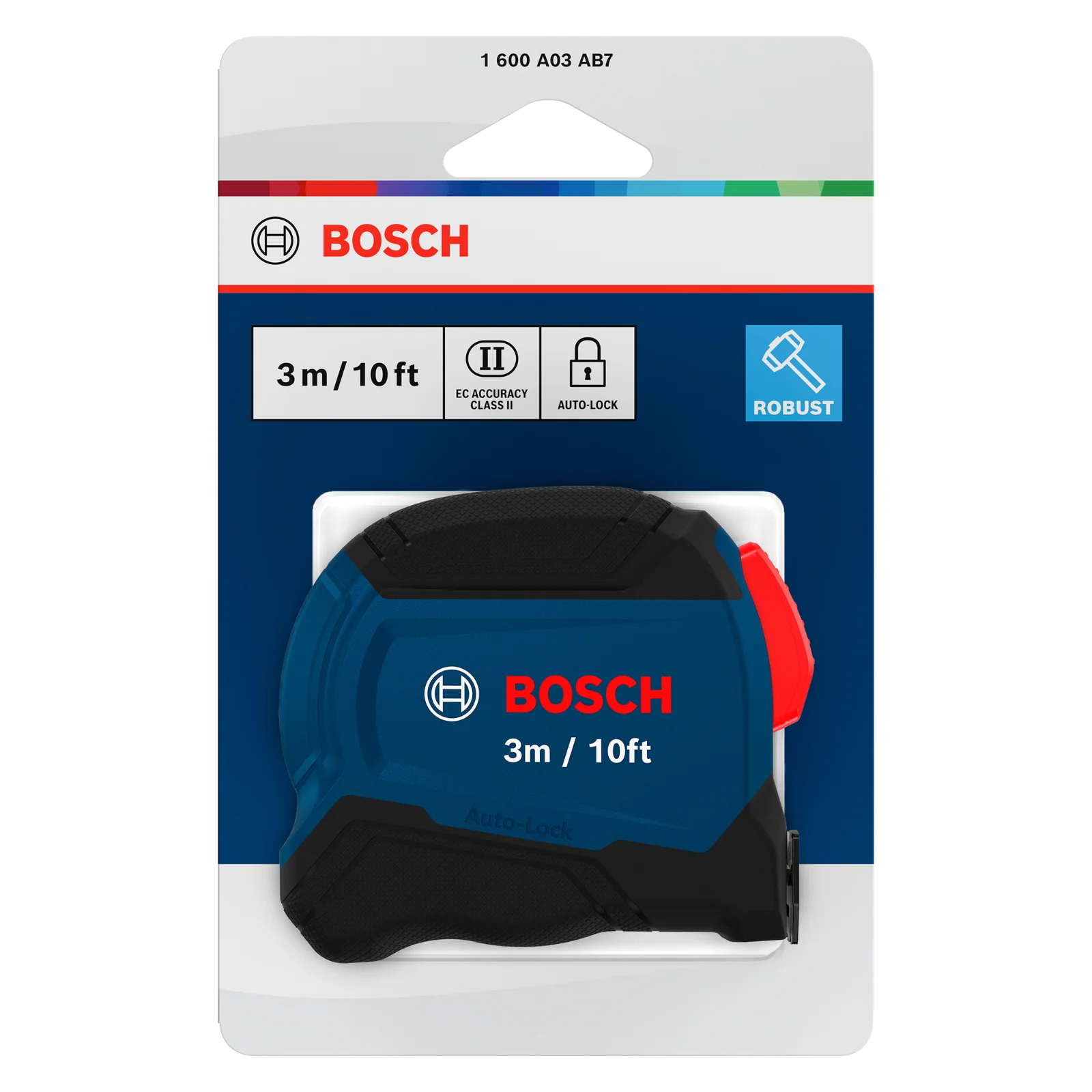 Cinta métrica 3m / 10ft Autolock — Bosch original Colombia