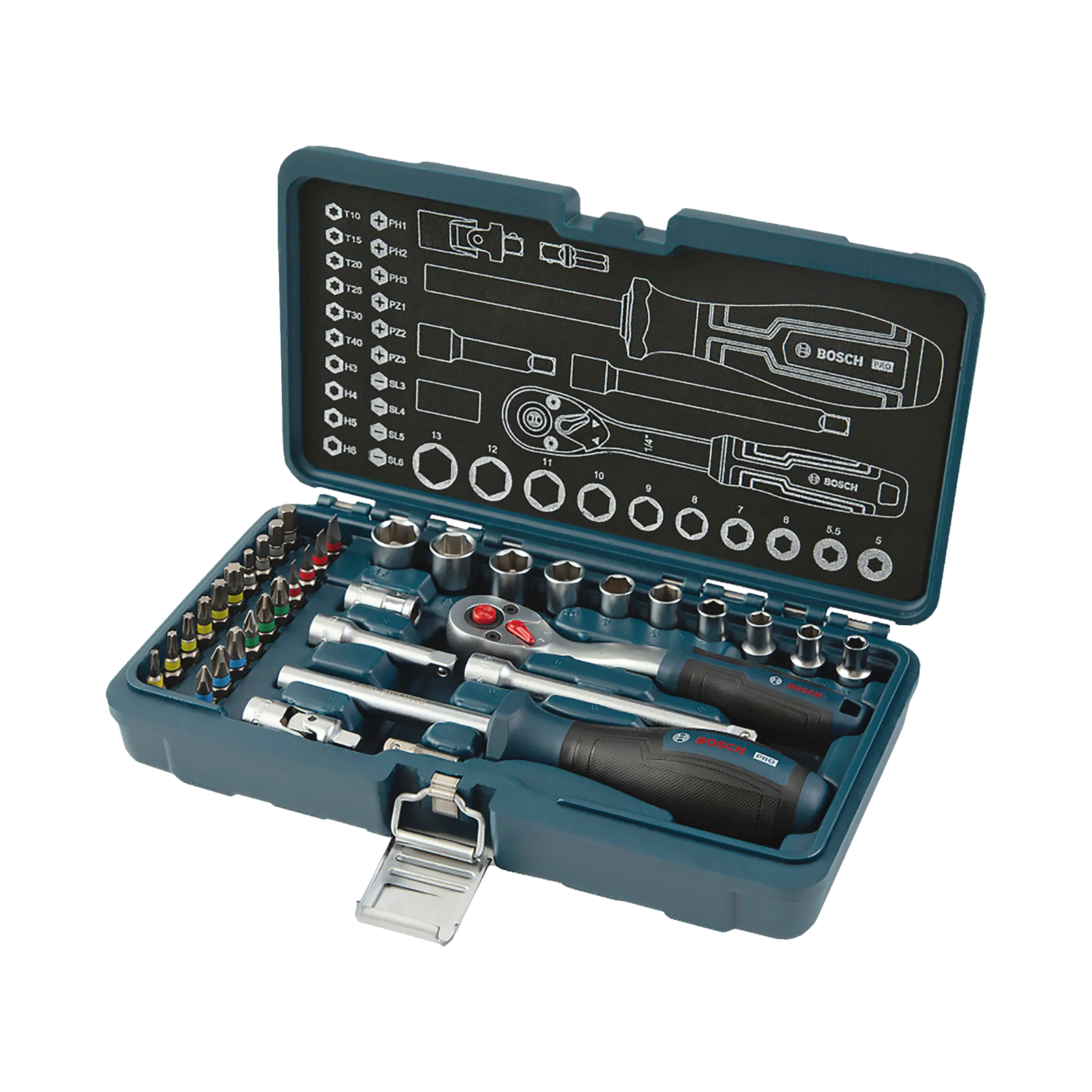 1/4" Juego de copas 35-Piece — Bosch original Colombia
