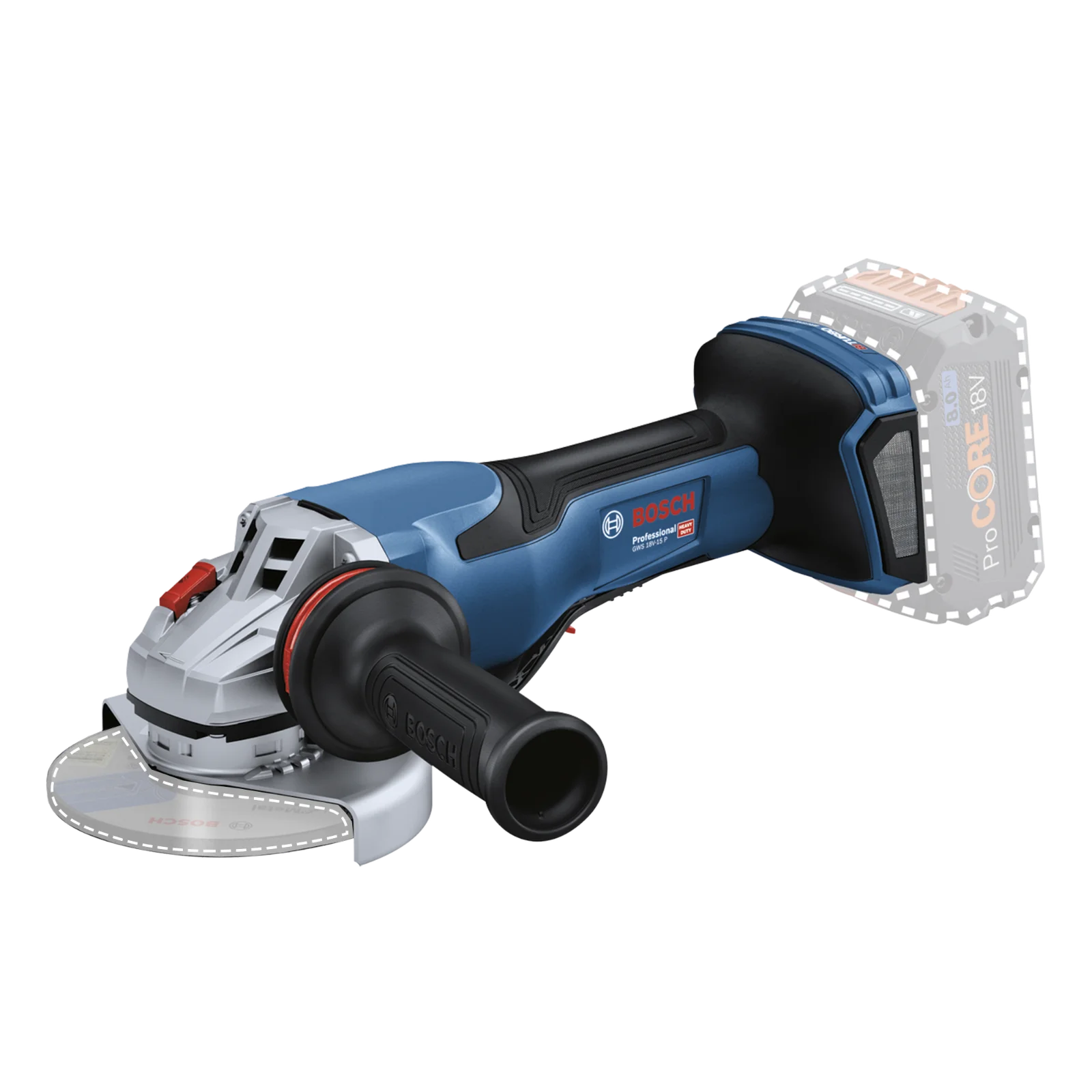 Amoladora 4 1/2" y 5" GWS 18V-15 P — Bosch original Colombia