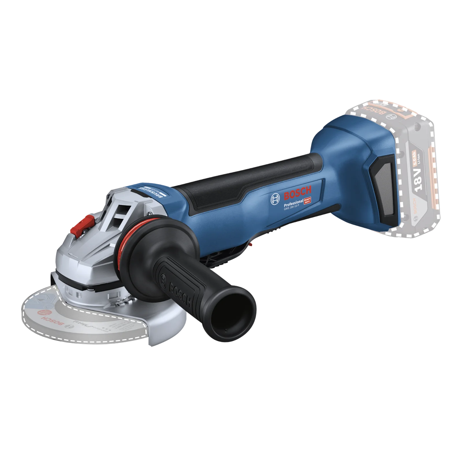 Amoladora 4 1/2" Y 5" GWS 18V-10 P — Bosch original Colombia